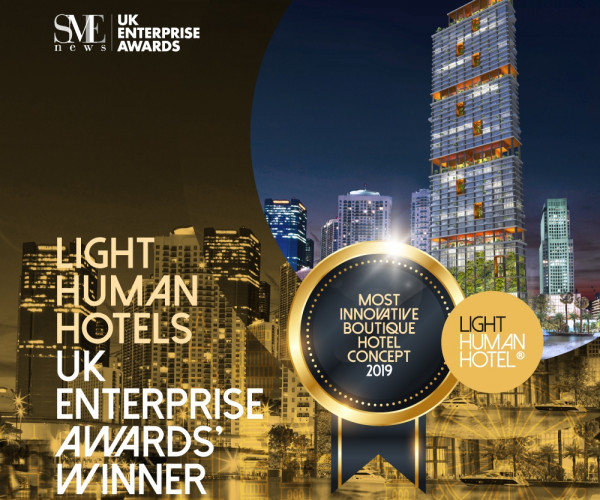 Light Human Hotels, winner of the Most Innovative Boutique Hotel’s 2019 UK Enterprise Awards. Light Human Hotels, winner of the Most Innovative Boutique Hotel’s 2019 UK Enterprise Awards.